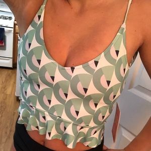 Kortni Jeane NWT Retro Birds Eye XS Scoop Back